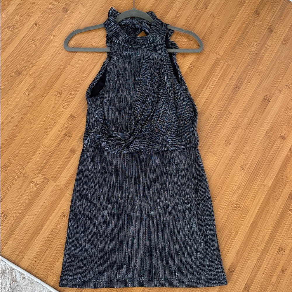 Halston Heritage Shimmering Draped Mini